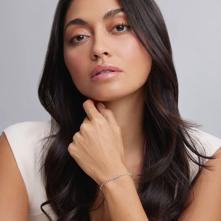 Silver Caviar Beaded Bracelet