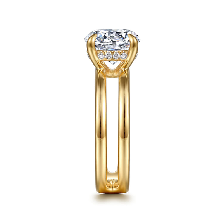 Split Shank Round Diamond Engagement Ring