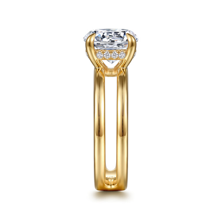 Split Shank Round Diamond Engagement Ring