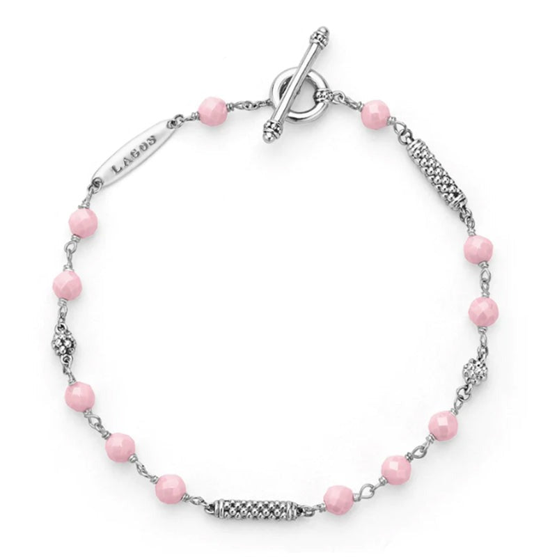 Pink Ceramic Beaded Bracelet