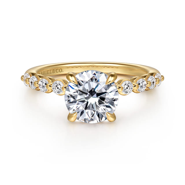 Round Diamond Hidden Halo Engagement Ring