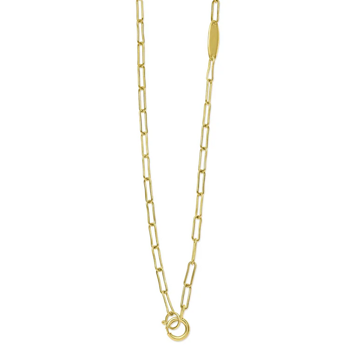 18K Gold Paperclip Link Chain Necklace