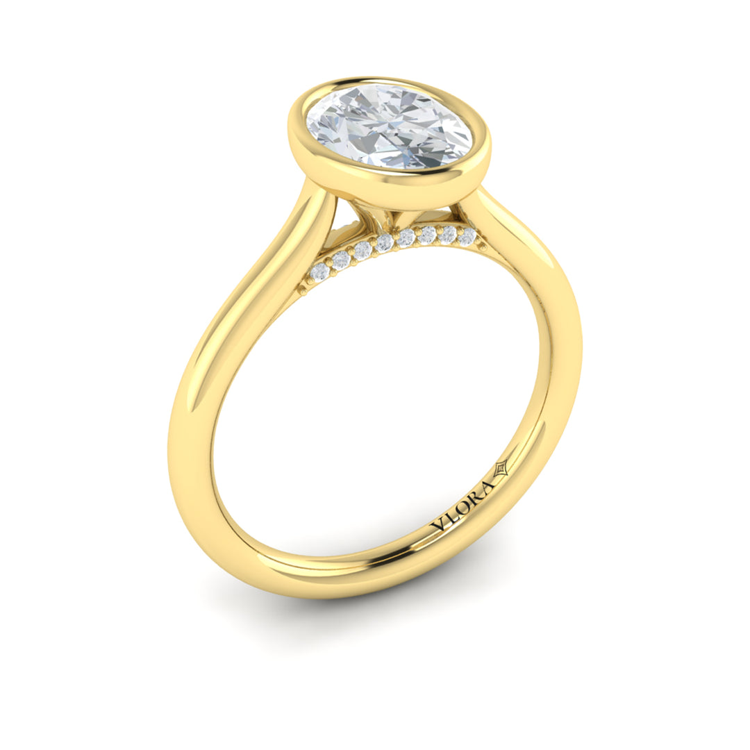 Oval Bezel Engagement Ring