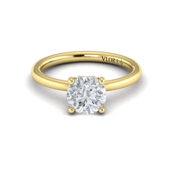 Hidden Halo Solitaire Engagement Ring