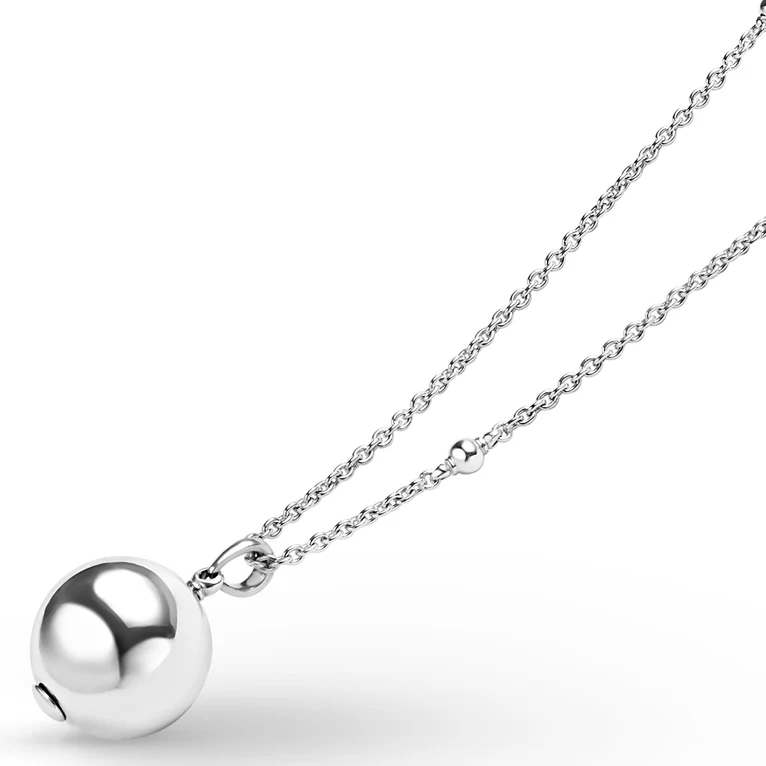 Silver Beaded Pendant Necklace