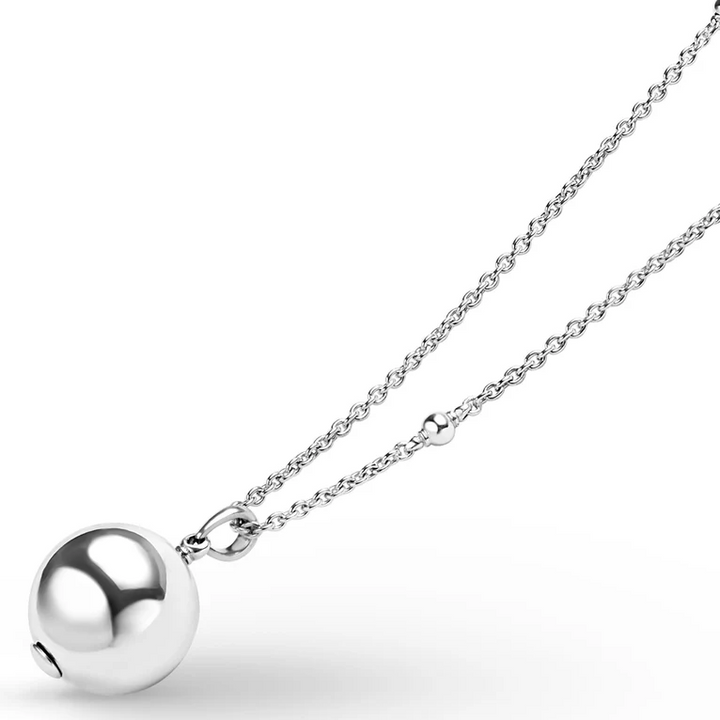 Silver Beaded Pendant Necklace