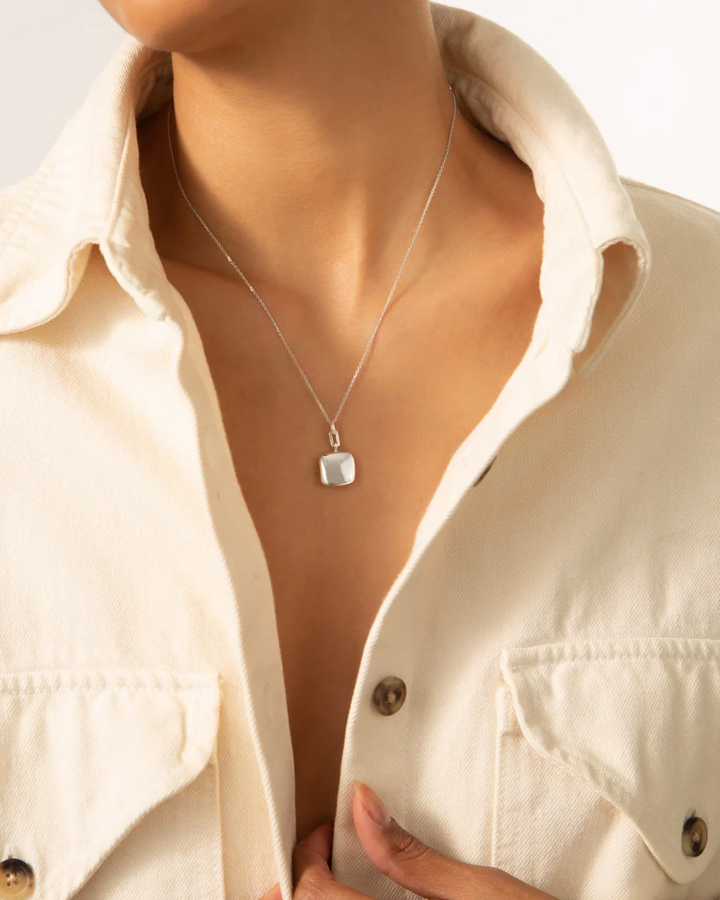 Slim "Viv" Sterling Silver Locket Necklace