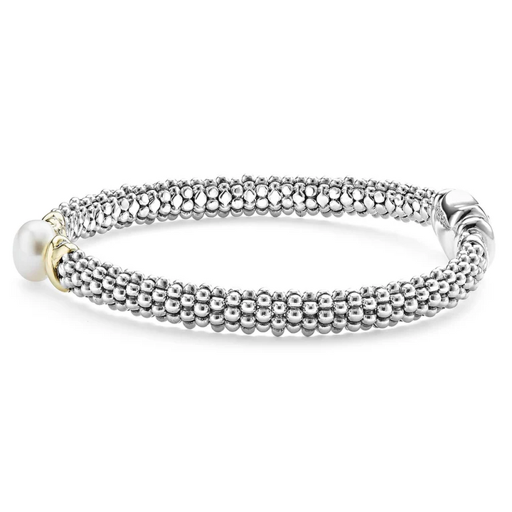 Two-Tone X Pearl Caviar Bracelet