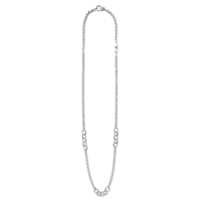 Silver Ring Link Station Necklace