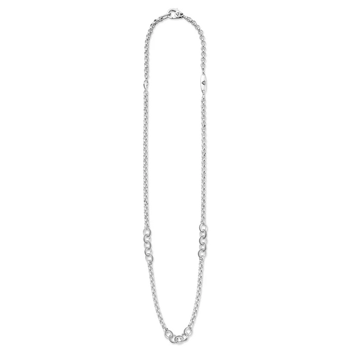 Silver Ring Link Station Necklace