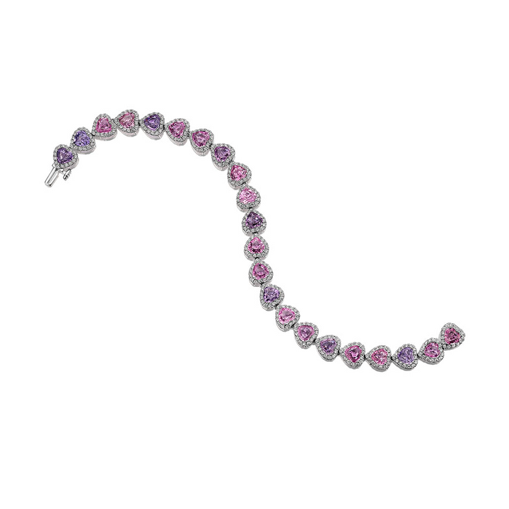 Halo Heart Sapphire Bracelet