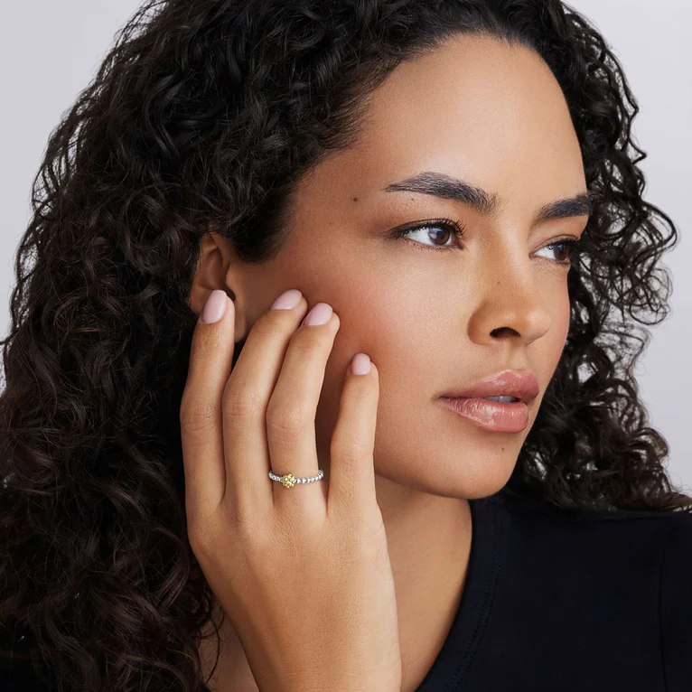 Two-Tone Caviar Stacking Ring