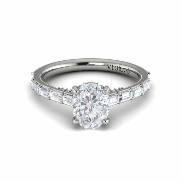 Oval Hidden Halo Engagement Ring