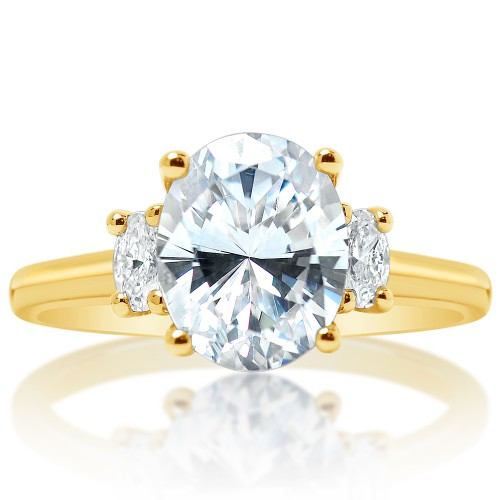 Three Stone Diamond Gallery Engagement Ring