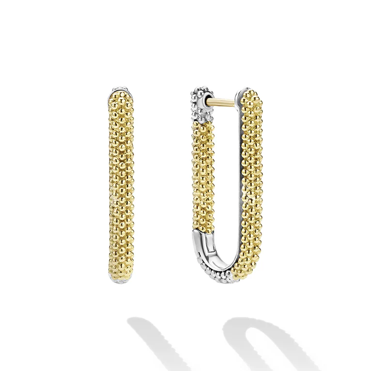 Two-Tone Mini Caviar Hoop Earrings