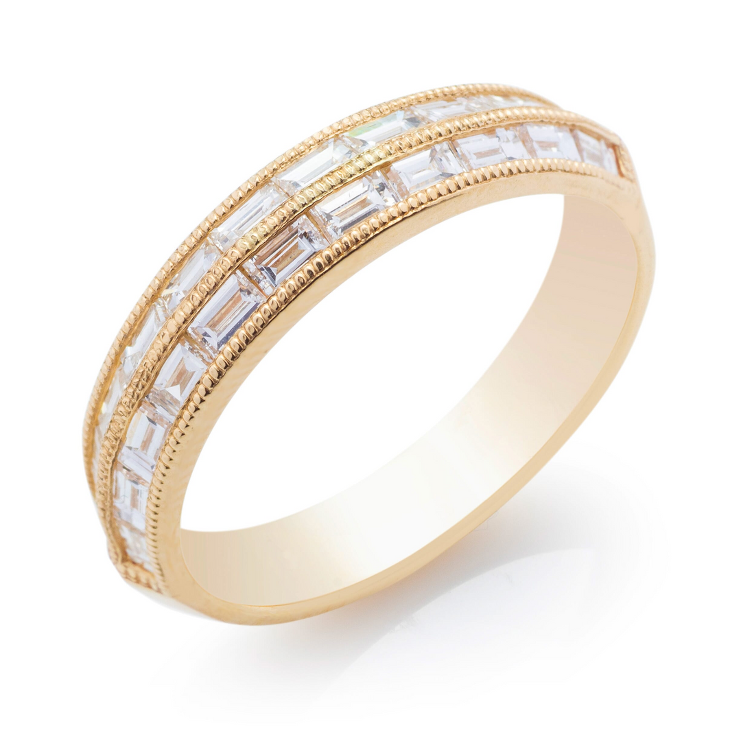 Milgrain Edge Double Row Diamond Band