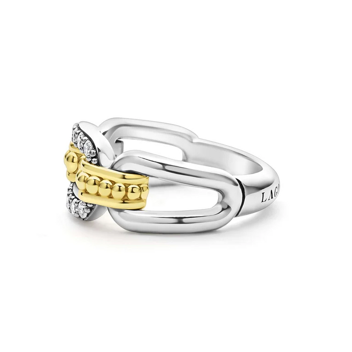 Two-Tone Link Diamond Ring