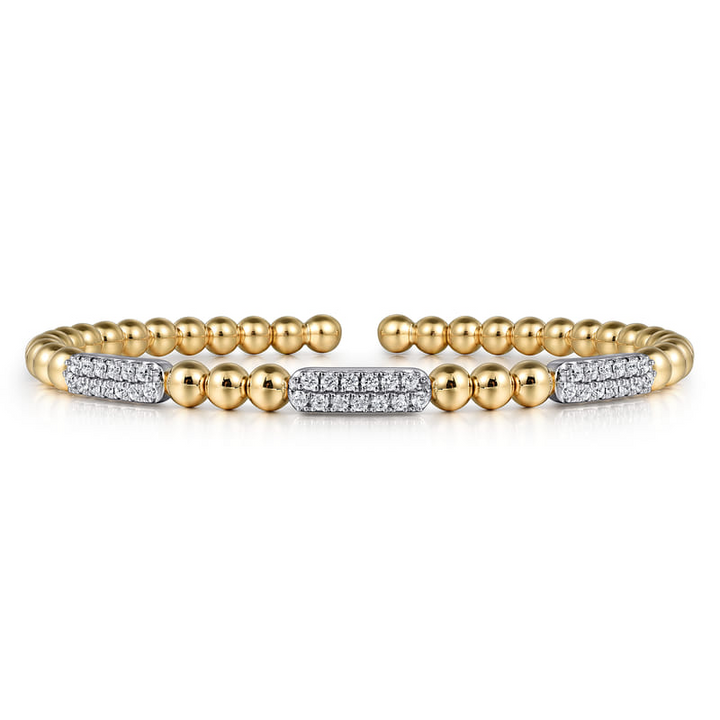 14K Gold Diamond Pave Bar Bracelet