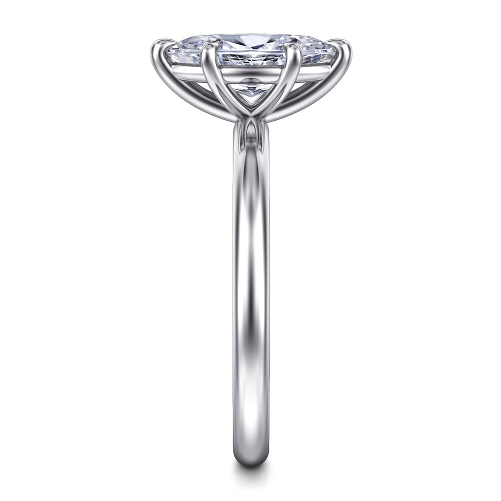14K White Gold Marquise Solitaire Engagement Ring