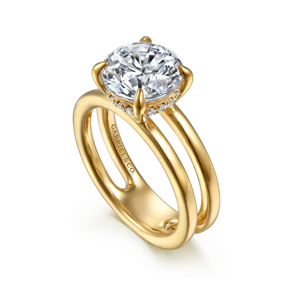 Split Shank Round Diamond Engagement Ring