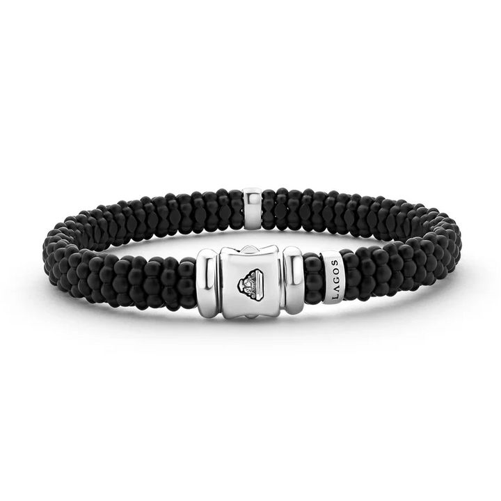Single Station Matte Black Ceramic Diamond Bracelet