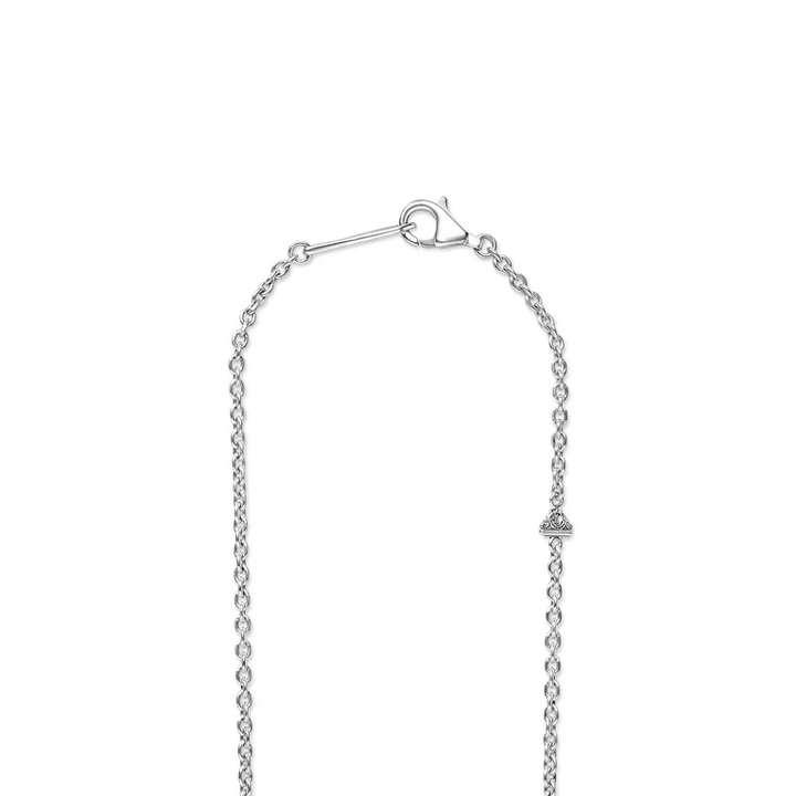 Silver Large Beaded Station Necklace