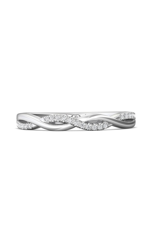 14k White Gold Twisted Diamond Wedding Band