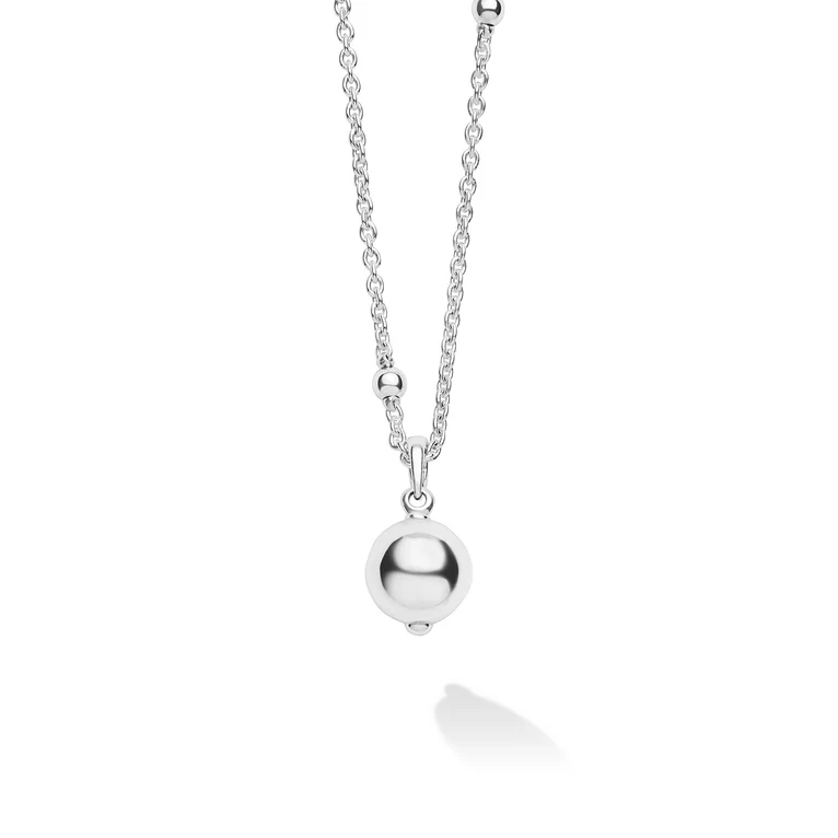 Silver Beaded Pendant Necklace