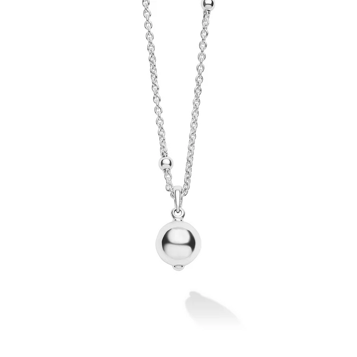 Silver Beaded Pendant Necklace