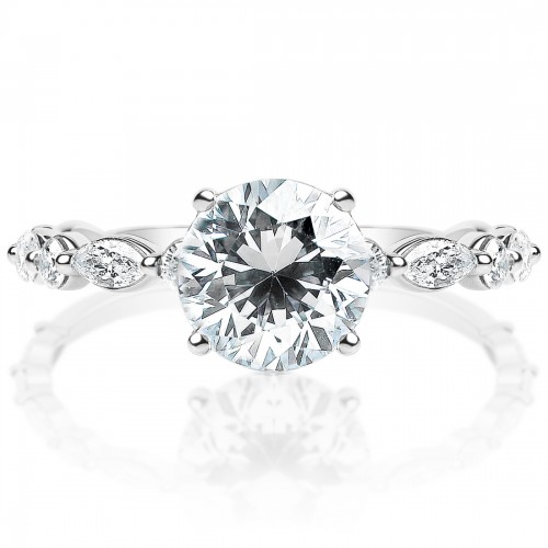 Marquise Band Engagement Ring