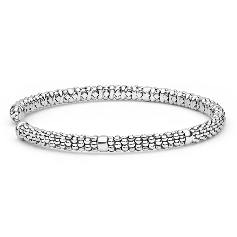 Sterling Silver Diamond Mini Versa Torque Bracelet