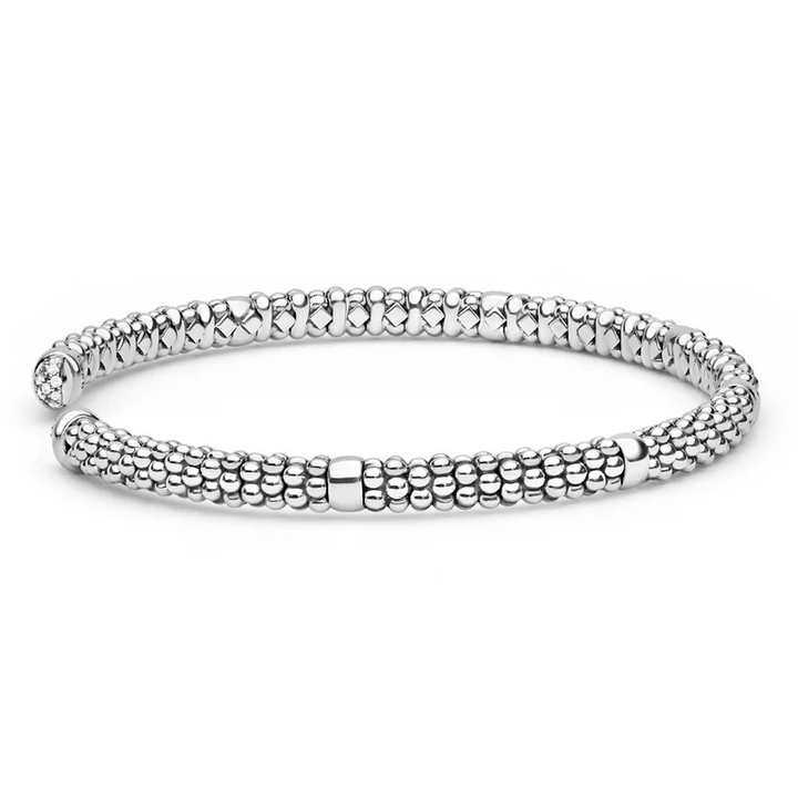 Sterling Silver Diamond Mini Versa Torque Bracelet