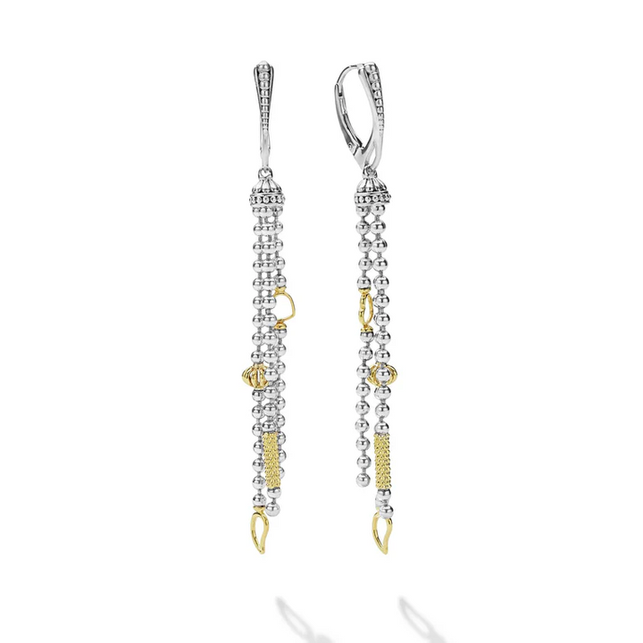 Two-Tone Caviar Tassel Earrings