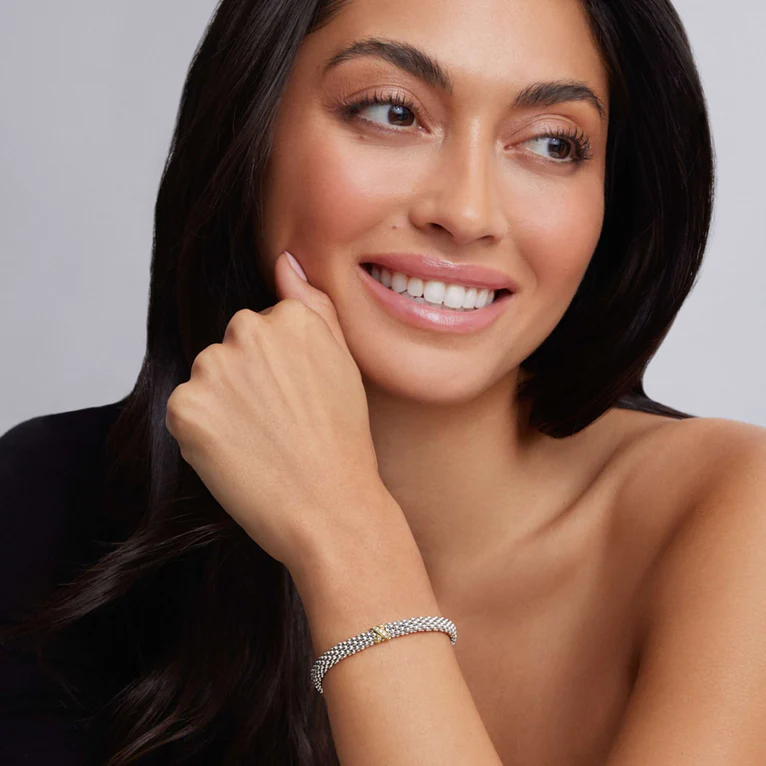 Single Station "X" Two-Tone Diamond Bracelet