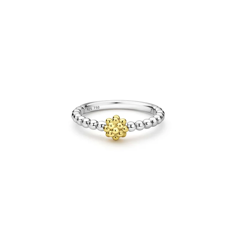 Two-Tone Caviar Stacking Ring