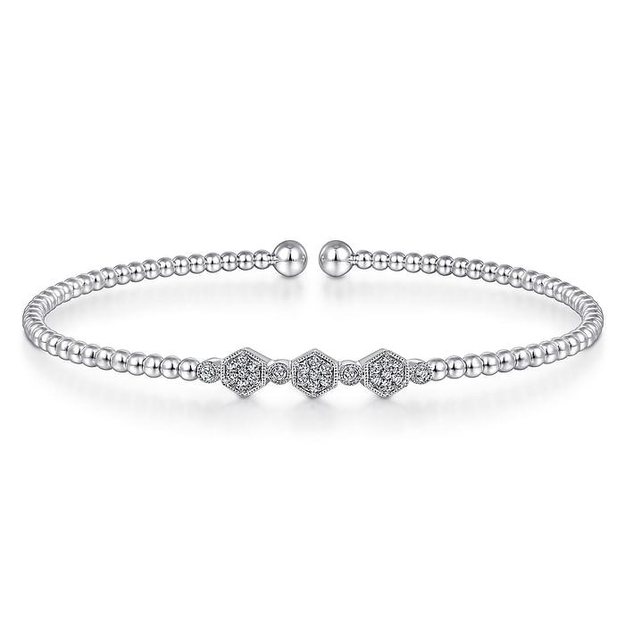 Bujukan Bead and Hexagon Cluster Diamond Bangle