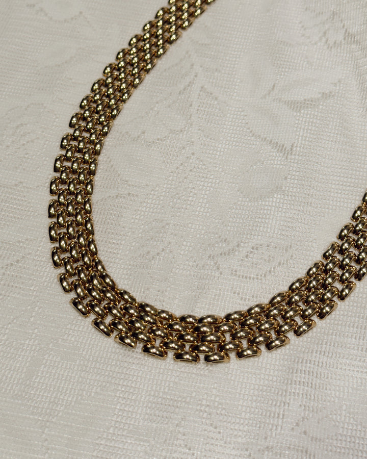 18K Yellow Gold Panther Collar Necklace