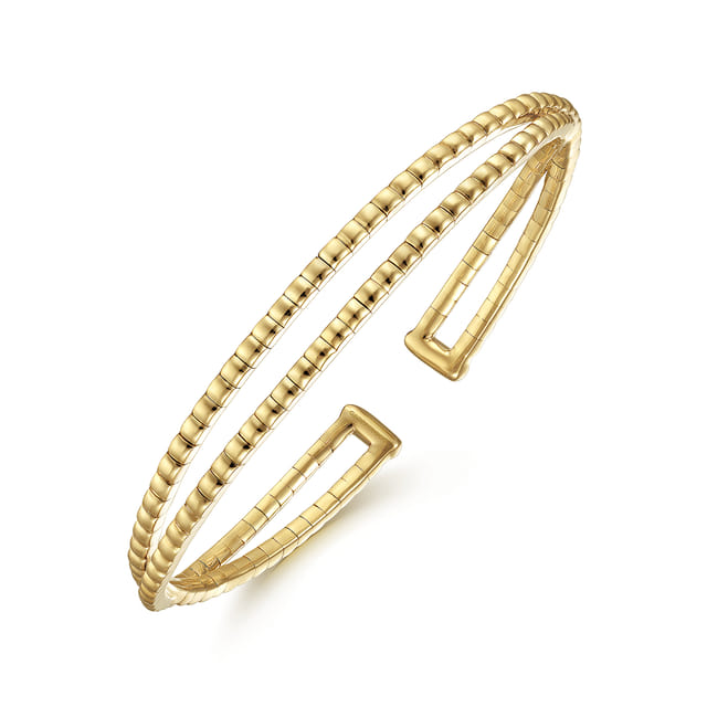 Open Double Row Textured Bangle