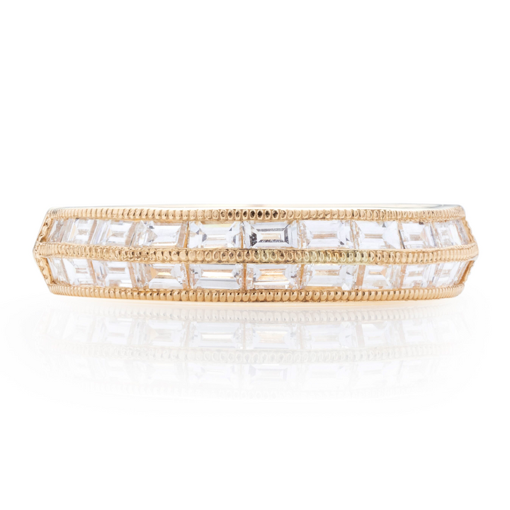 Milgrain Edge Double Row Diamond Band