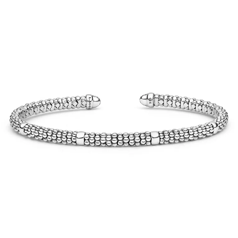 Sterling Silver Diamond Mini Versa Torque Bracelet
