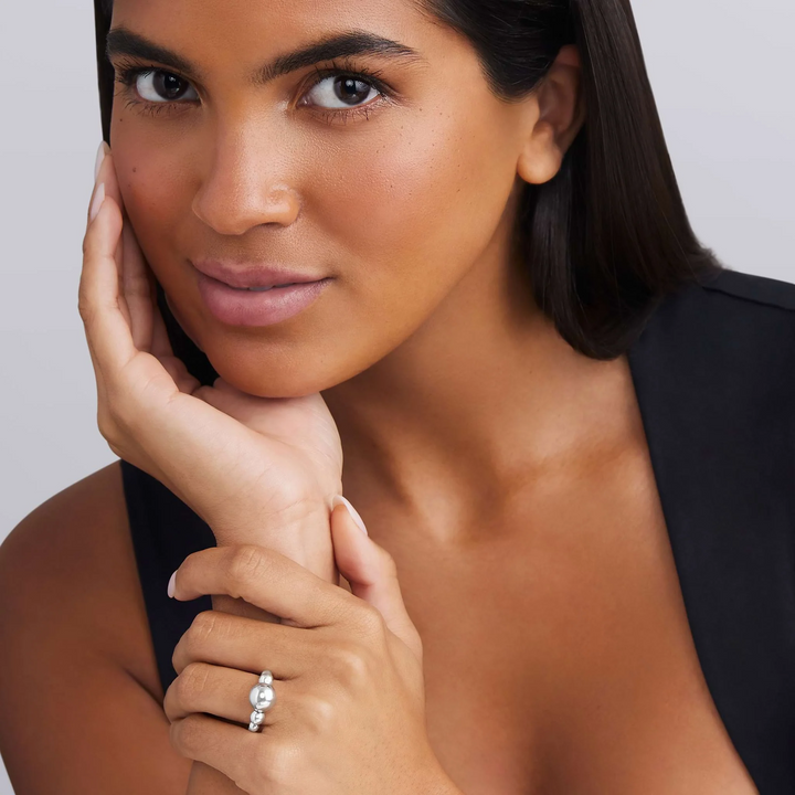 Silver Beaded Ring