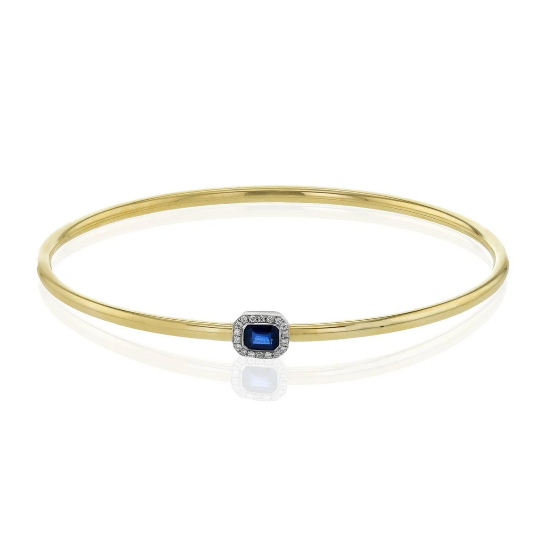 Yellow Gold Sapphire & Diamond Bangle