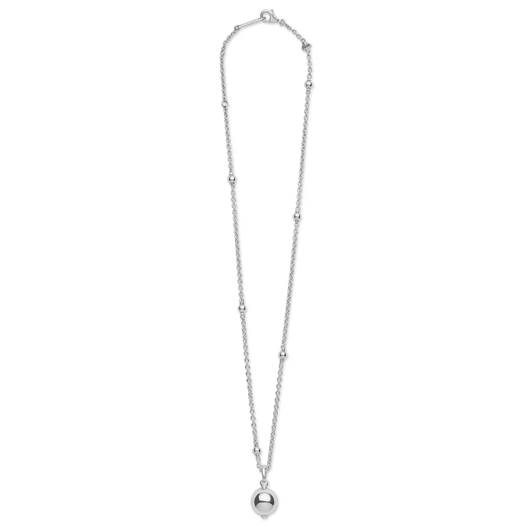 Silver Beaded Pendant Necklace