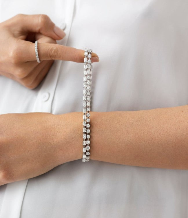 Pink Sapphire Stretch Tennis Bracelet