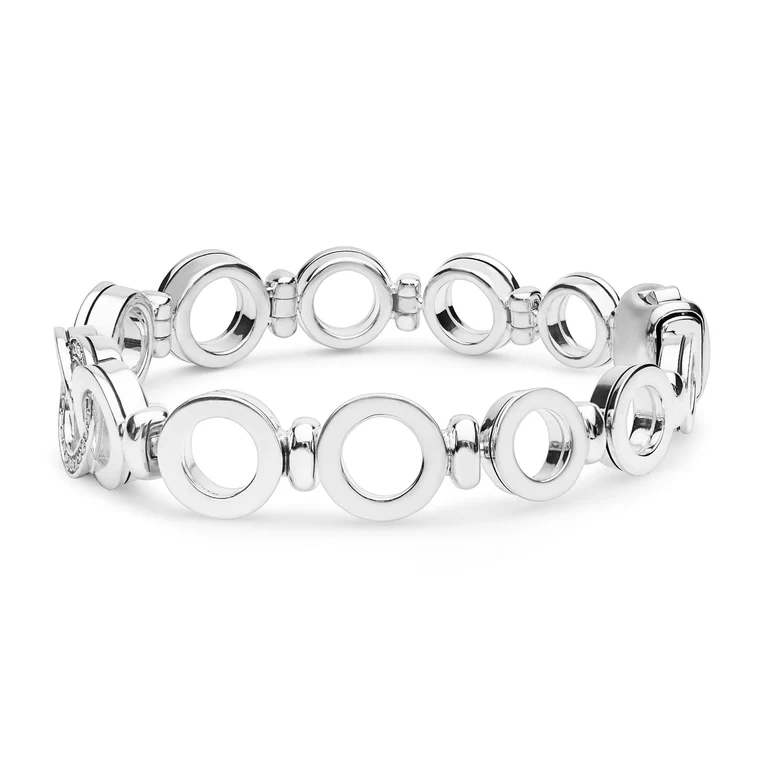 Silver Interlocking Diamond Link Bracelet