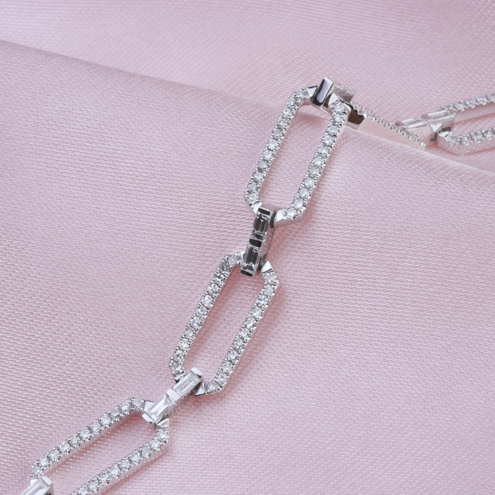 Diamonds Paper Clip Bracelet