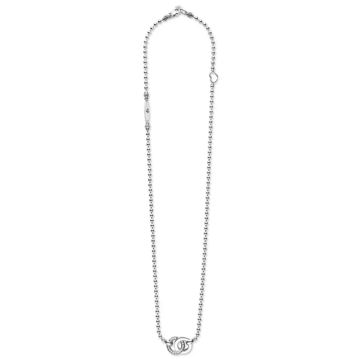Silver Interlocking Diamond Pendant Necklace