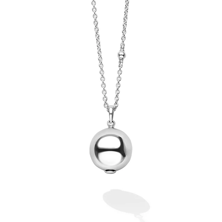 Silver Beaded Pendant Necklace