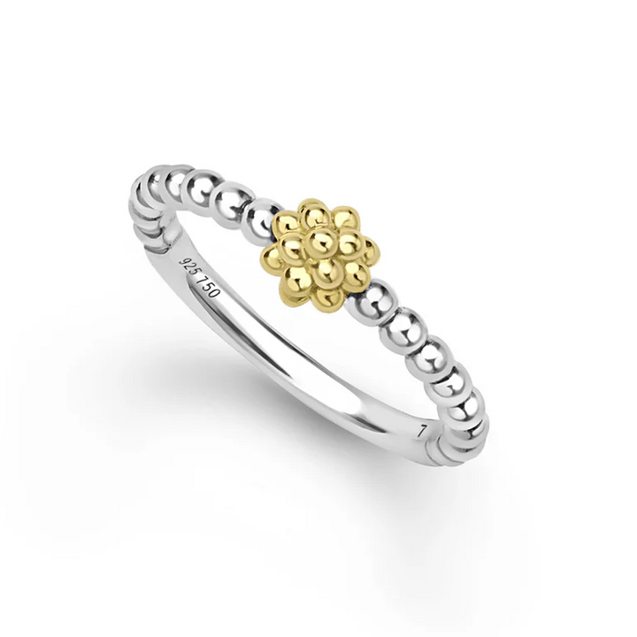 Two-Tone Caviar Stacking Ring