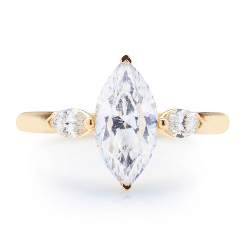 Marquise Three Stone Engagement Ring